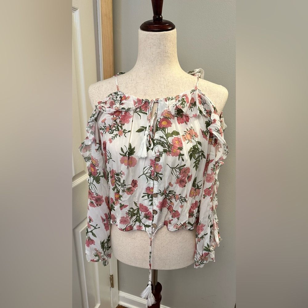 NWT Olivaceous Open Shoulder Top
